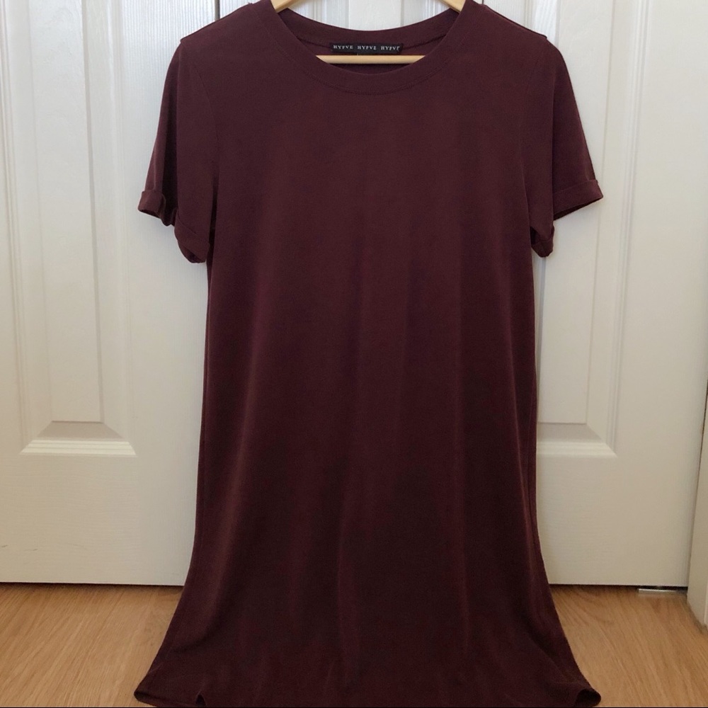 Maroon T-Shirt Dress